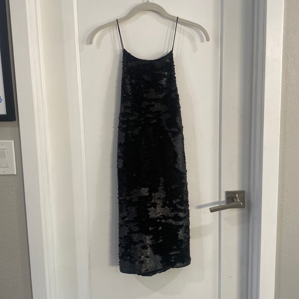 Open Back Sequin Mini Dress